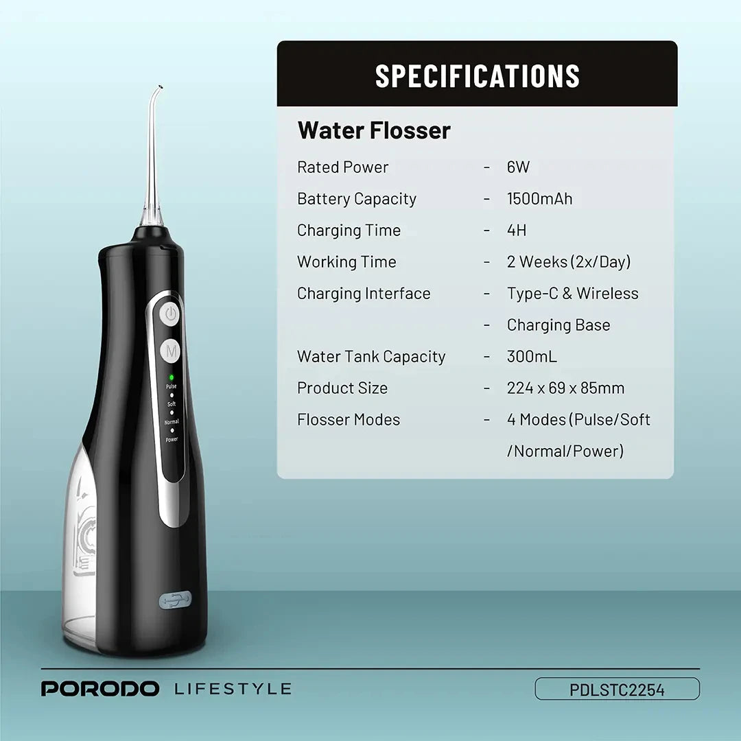 Porodo Lifestyle Ultimate Oral Care Duo Electric Toothbrush & Water Flosser combo