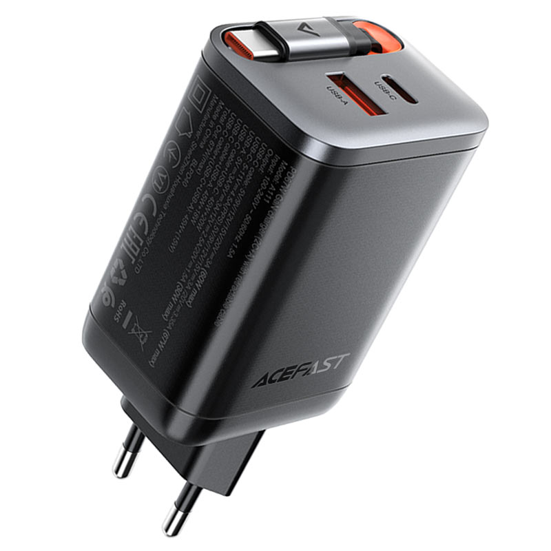 ACEFAST DUAL PORT CHARGER C PWRUP BLK