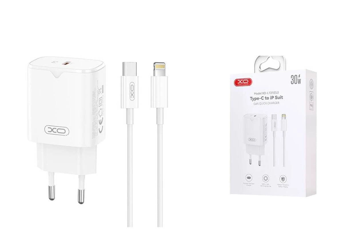 XO TYPE-C TO IP CHARGER WHITE