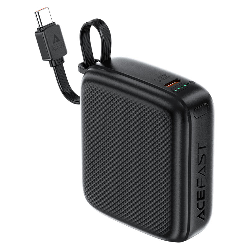 ACEFAST 10K FAST PB 20W BUILT-IN CABLE BLK