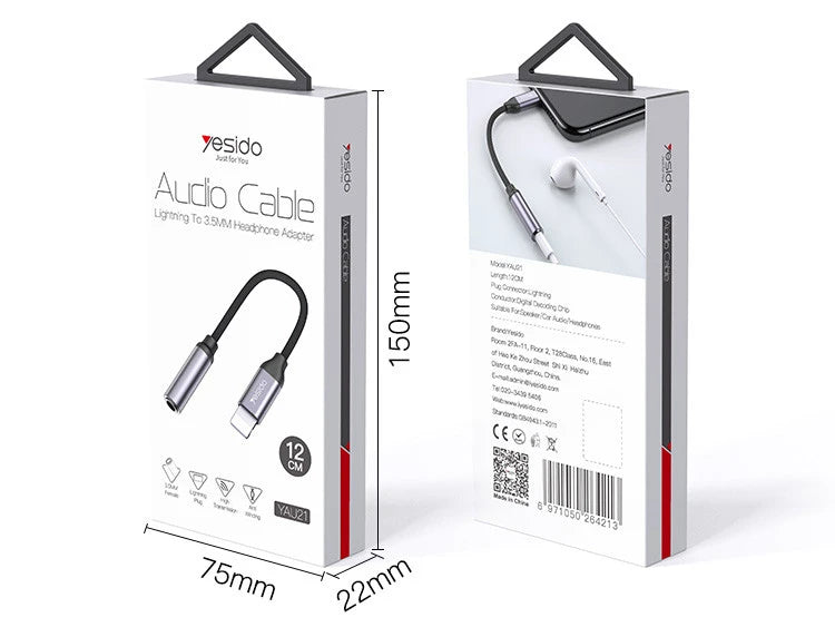 YESIDO AUDIO ADAPTER AUX 2 LIGHTNING