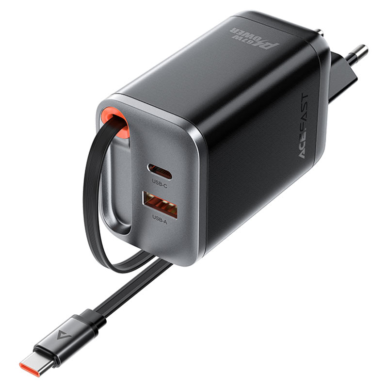 ACEFAST DUAL PORT CHARGER C PWRUP BLK