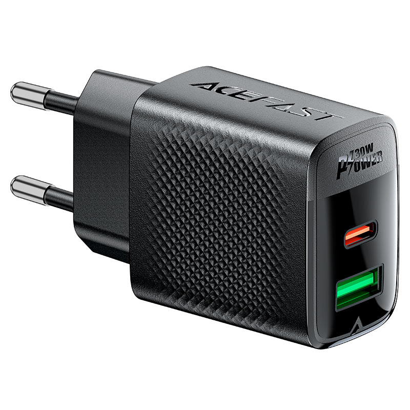 ACEFAST ADAPTER 30W DUAL PORT BLK