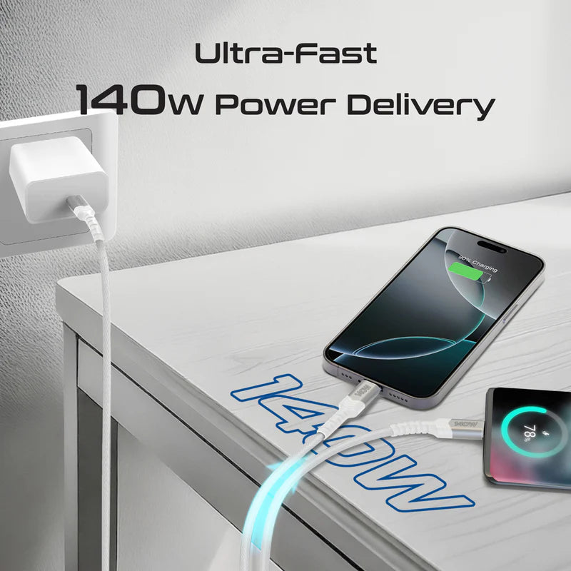 PROMATE 140W BRAIDED C2C DUAL CABLE