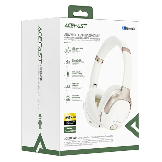 ACEFAST ANC WIRELESS HEADPHONES WHT H2
