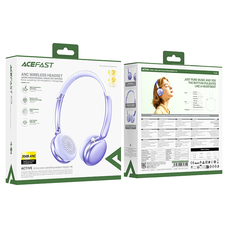 ACEFAST ANC HEADSET LILAC