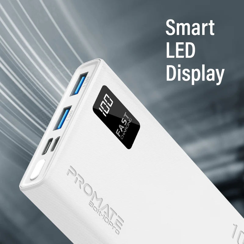 PROMATE Bolt-10Pro Power Bank 10 000MAH