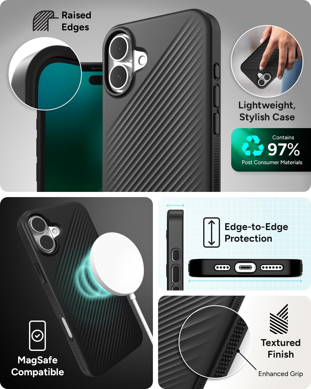 Zagg Luxe Snap Black for iPhone 16