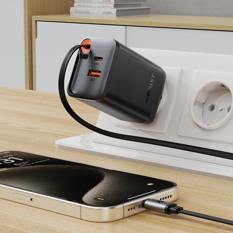 ACEFAST DUAL PORT CHARGER C PWRUP BLK