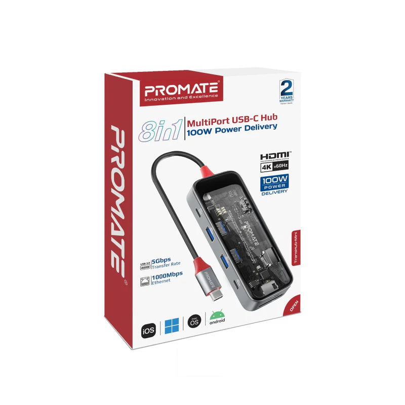 PROMATE 8IN1 ULTRA FAST HUB