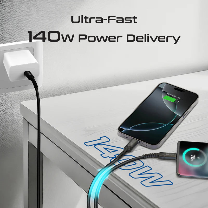 PROMATE 140W BRAIDED C2C DUAL CABLE