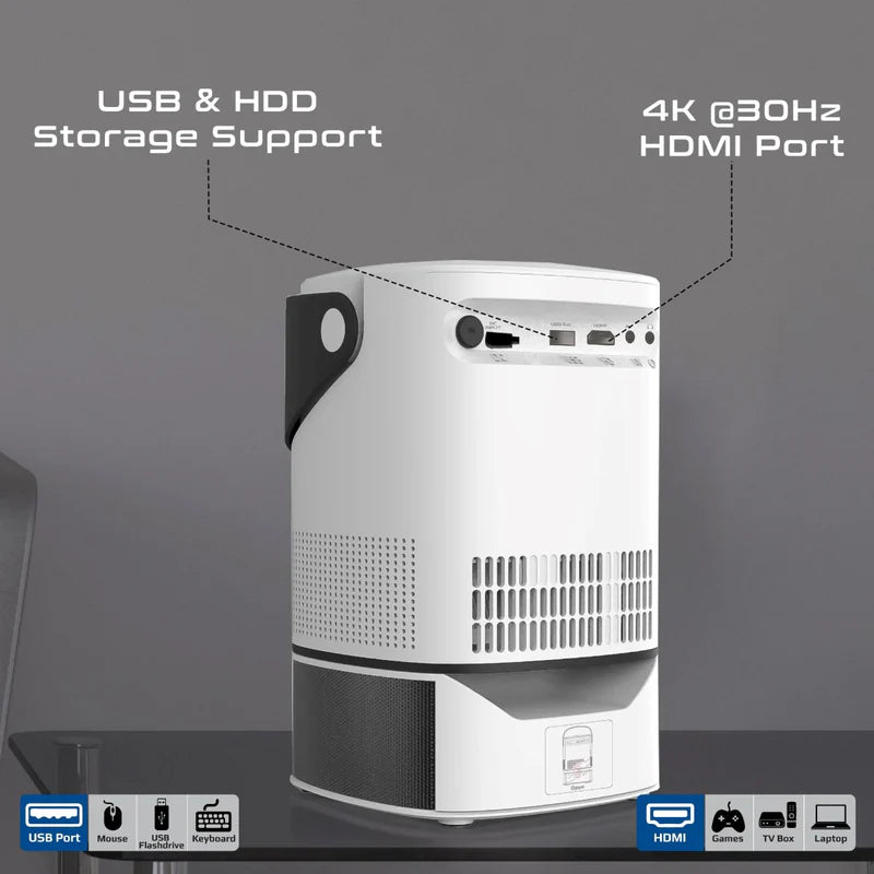 PROMATE 4K ULTRA HD PROJECTOR+SPEAKER+MONOPOD