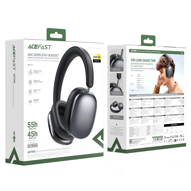 ACEFAST ANC HEADSET BLK