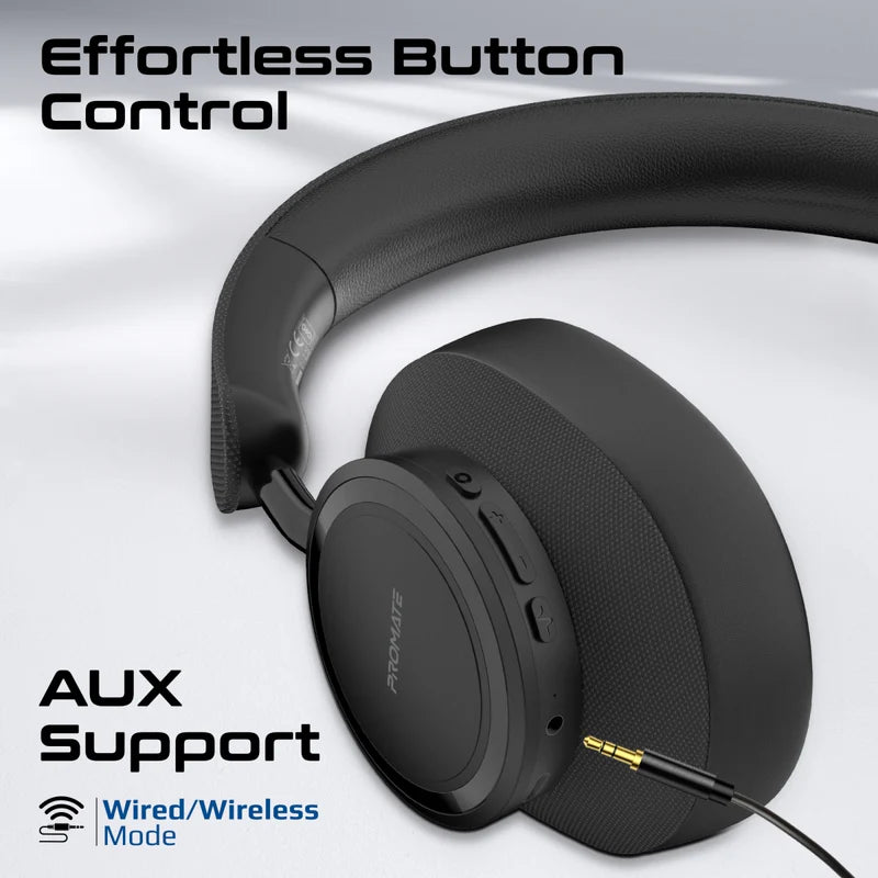 PROMATE OVER EAR STEREO HEADPHONES BLK