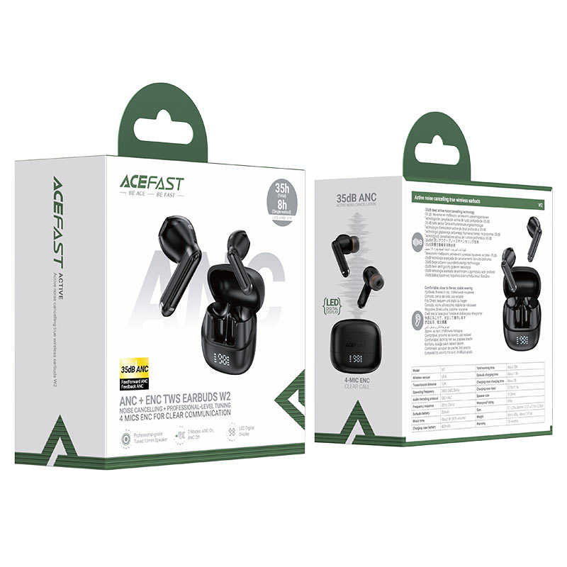 ACEFAST ANC+ENC EARBUDS W2 BLK