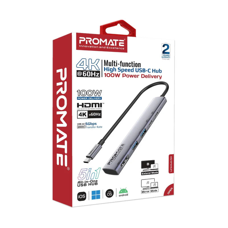 PROMATE 5IN1 100W HUB