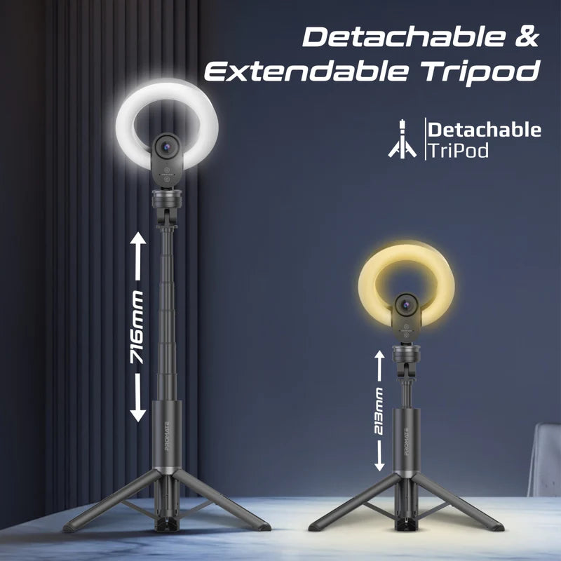 PROMATE 2K ULTRA HD WEBCAM+MIC RING LIGHT