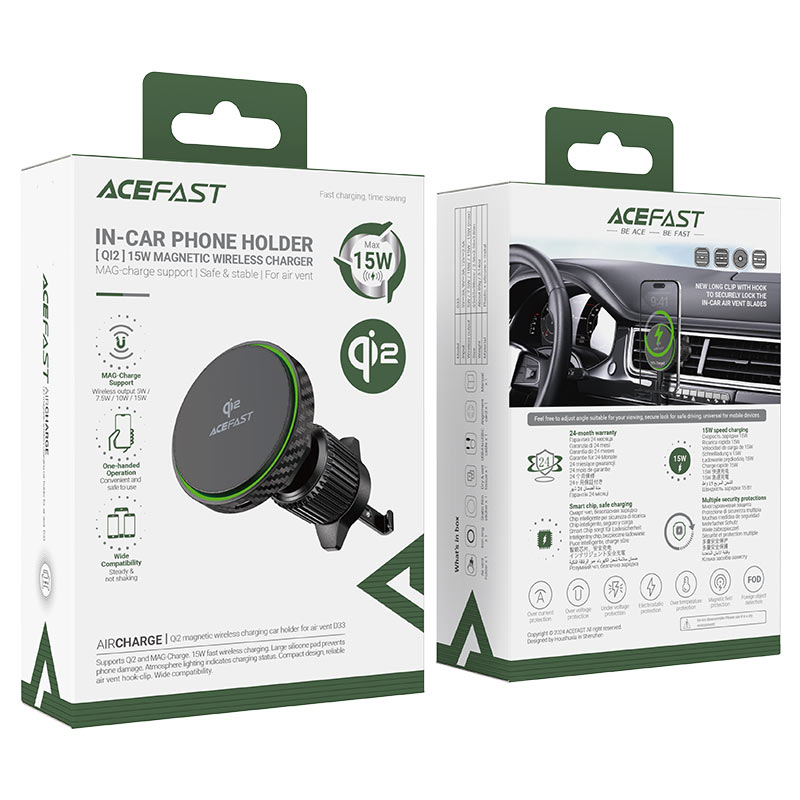 ACEFAST CAR PHONE HOLDER 15W BLK