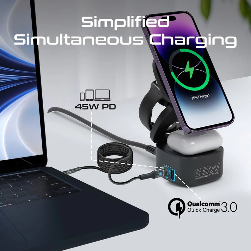 PROMATE 65W FOLDABLE MAG STATION 65W