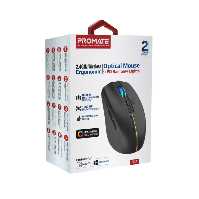 PROMATE ERGO OPTICAL MOUSE WHT