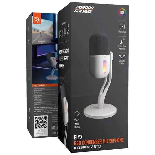 Porodo Gaming Elyx RGB Condenser Microphone with Noise Surppress Button