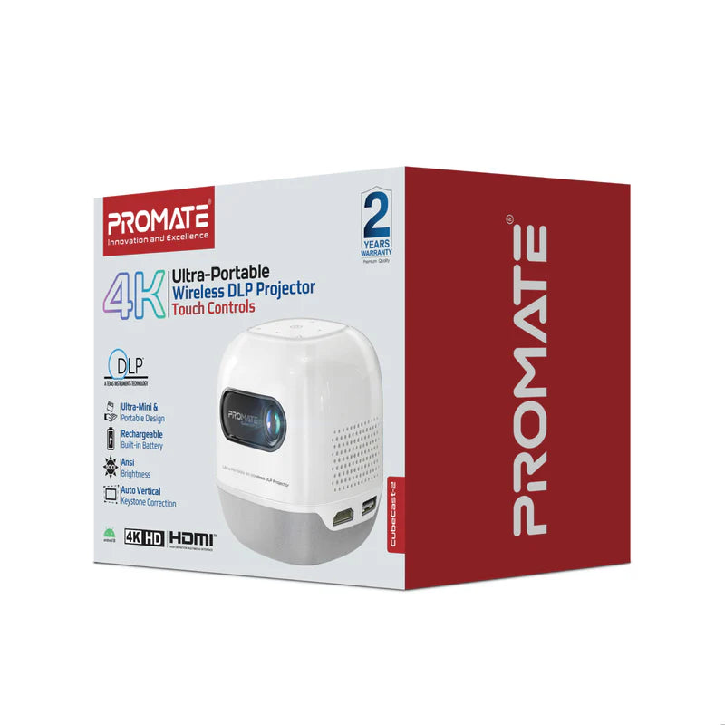 Ultra-Portable 4K Wireless DLP Projector with touch controls
