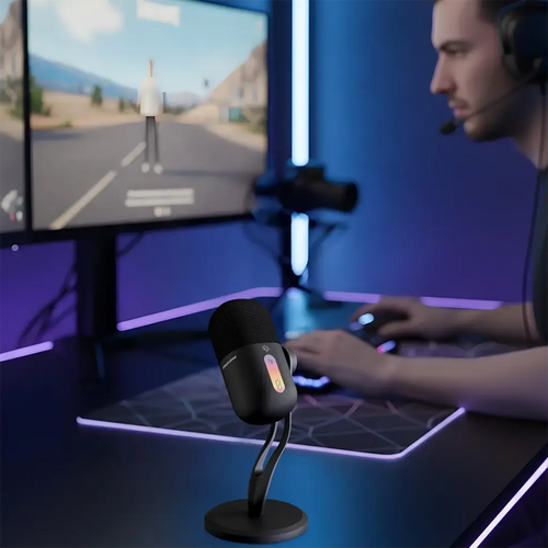 Porodo Gaming Elyx RGB Condenser Microphone with Noise Surppress Button