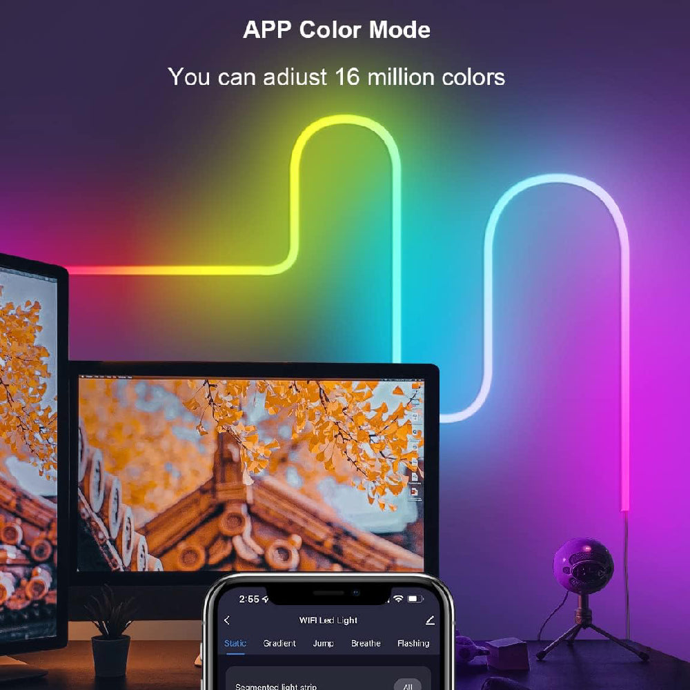 WIFI RGBIC Neon Rope Light: 5M 300LED WiFi Neon LED Strip Light 12V with Music Sync, Smart Life App Control, 5 Meters