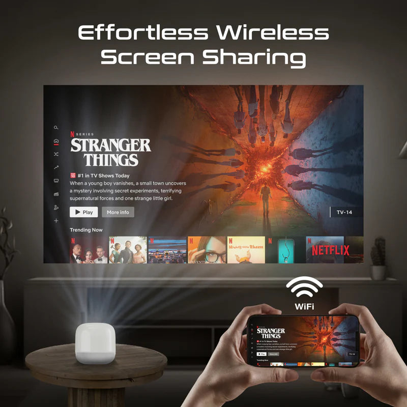 Ultra-Portable 4K Wireless DLP Projector with touch controls