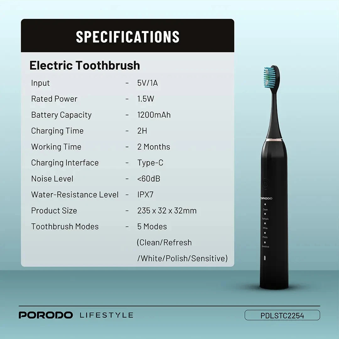 Porodo Lifestyle Ultimate Oral Care Duo Electric Toothbrush & Water Flosser combo