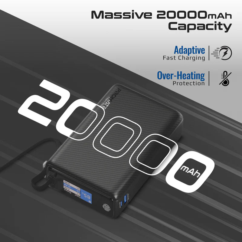 35W SuperSpeed™ Power Bank with Built-in USB-C Cable & TFT Screen