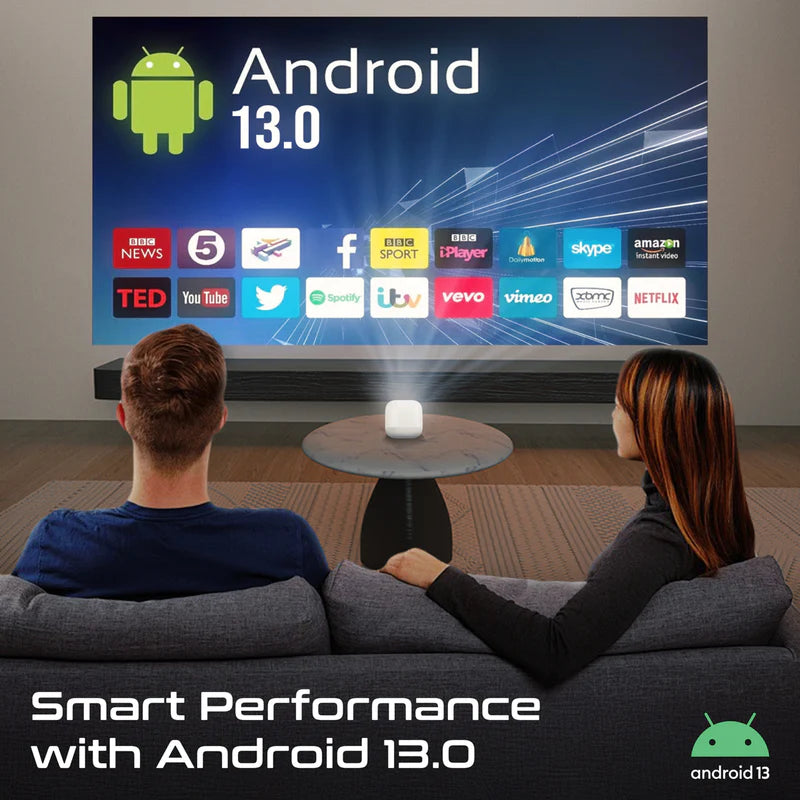 Ultra-Portable 4K Wireless DLP Projector with touch controls