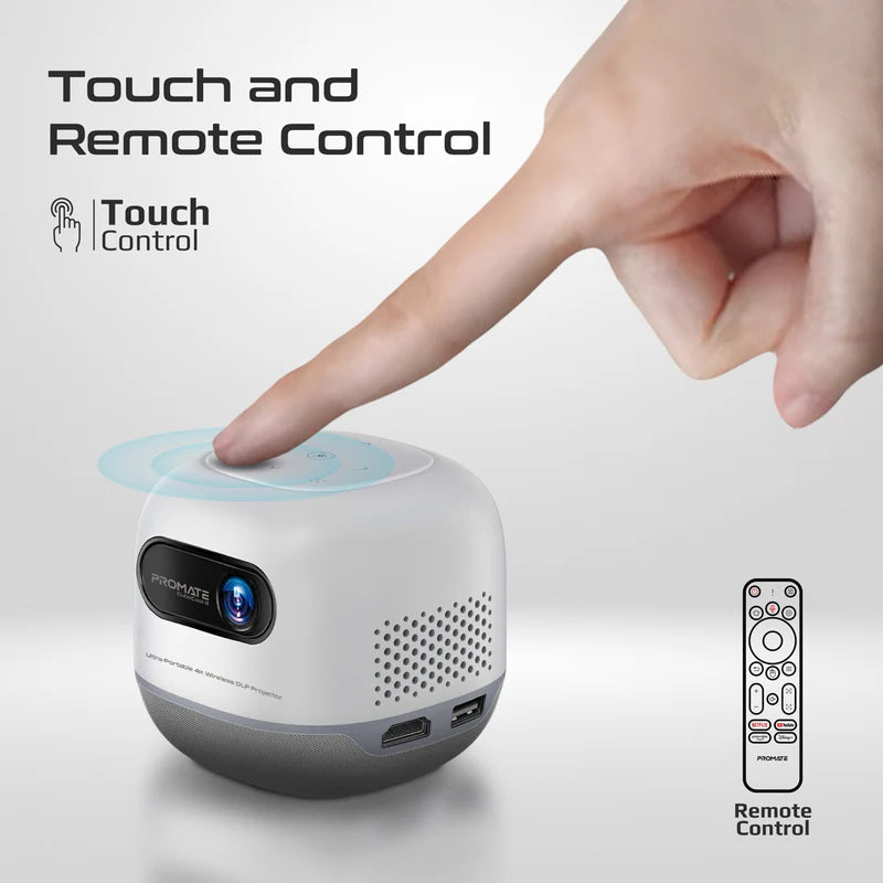 Ultra-Portable 4K Wireless DLP Projector with touch controls