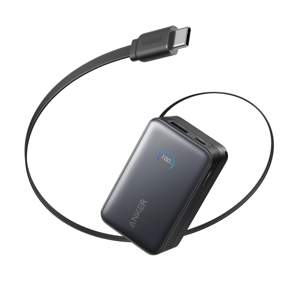 Anker Nano Power Bank (10K, 45W, Built-In Retractable USB-C Cable)