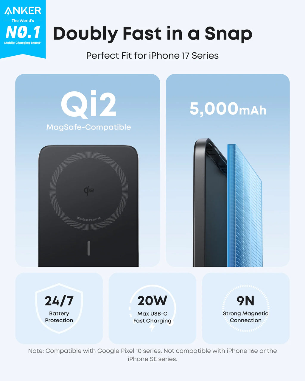 Anker Nano Power Bank (5K, MagGo, Slim)