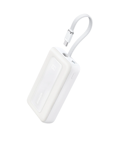 Anker Zolo Power Bank (10K, 30W) with a 5.4-inch (13.7 cm) built-in USB-C cable