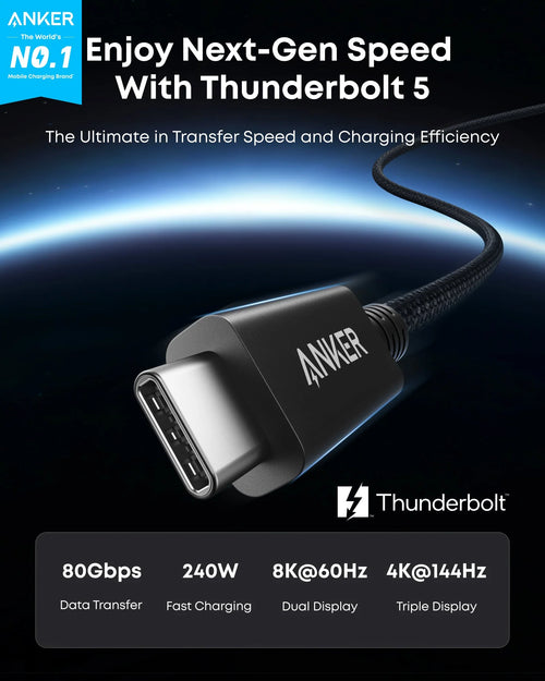 Anker Prime Thunderbolt 5 Cable (80 Gbps, 240W)