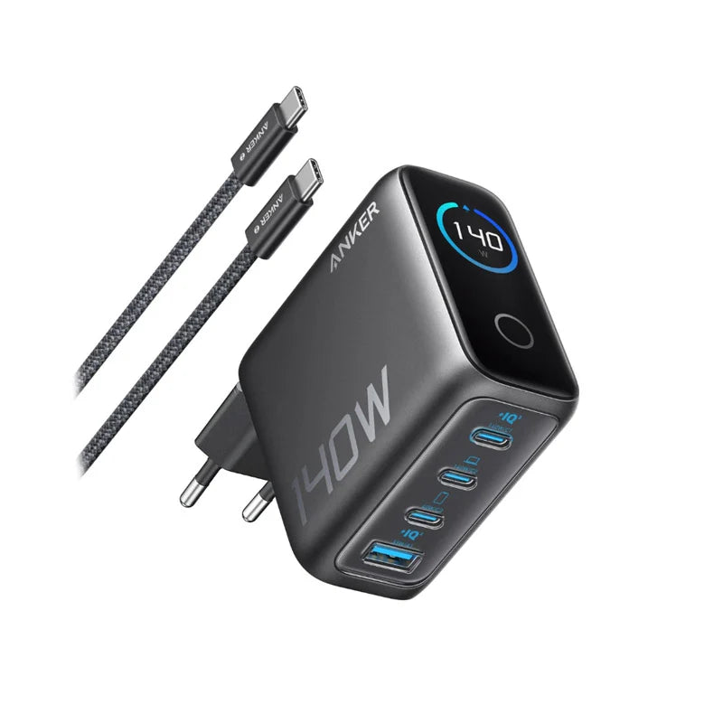 Anker Laptop Charger (140W, 4-Port, PD 3.1) with USB-C   Cable