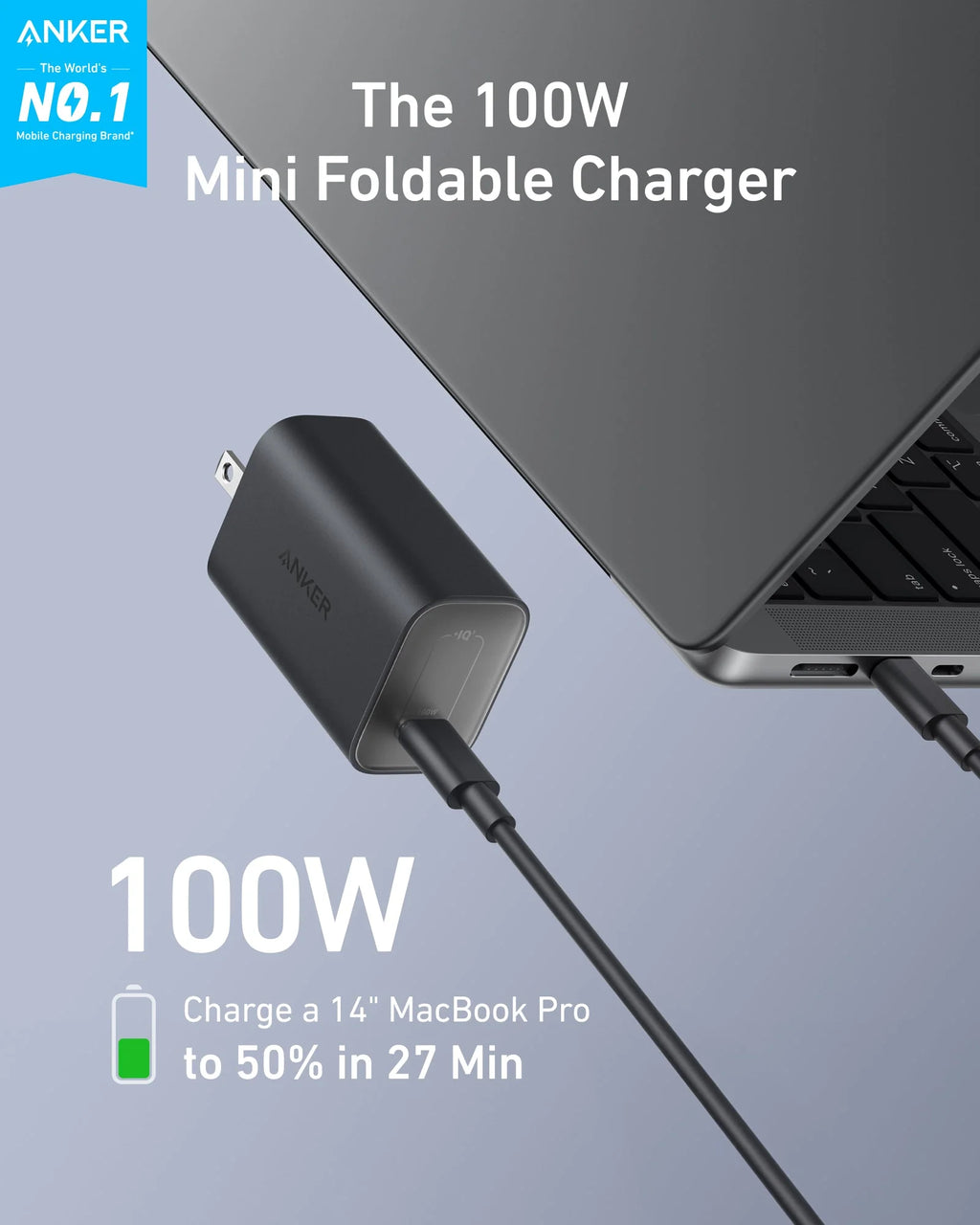Anker Nano Charger 100W with 6ft 5A c-c cable
