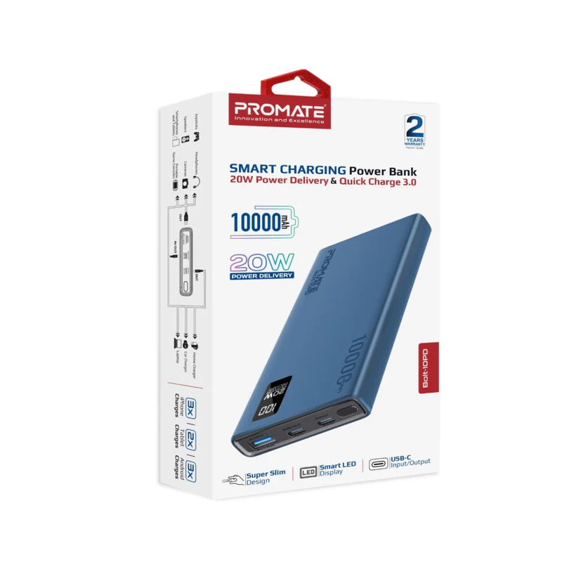 Promate Power Bank 10 000MAH 20W