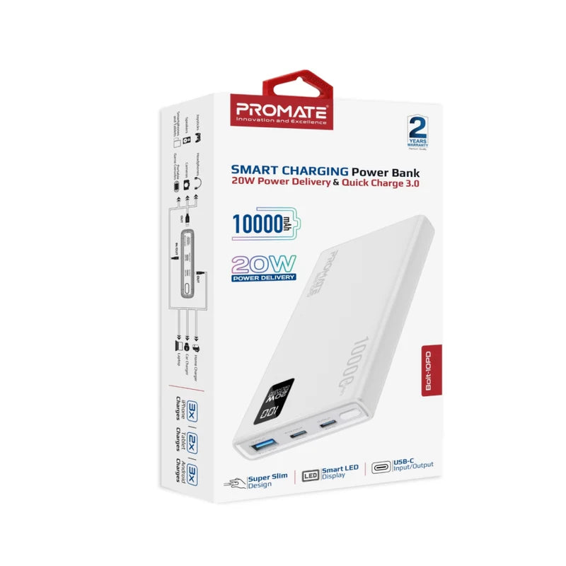 Promate Power Bank 10 000MAH 20W