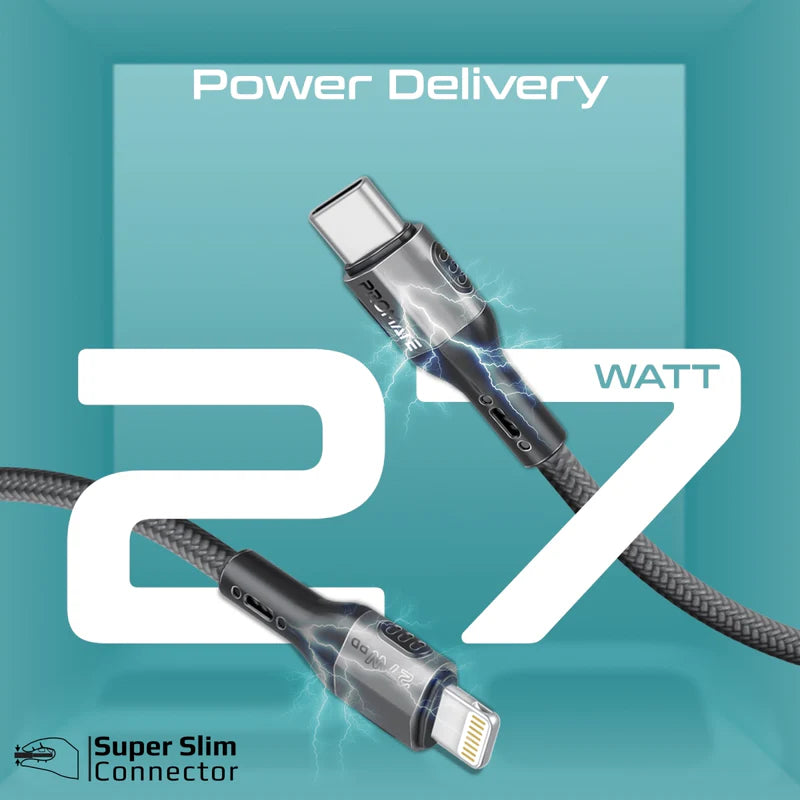 PROMATE TOUGH-BUILT 1.2M 27W C2LIGHTNING CABLE