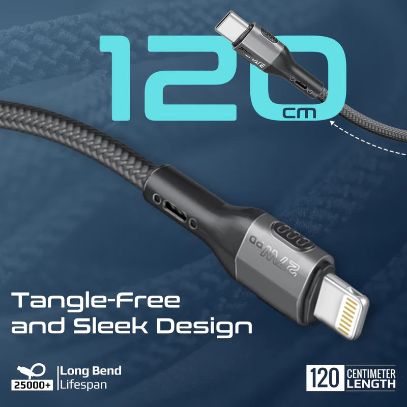 PROMATE TOUGH-BUILT 1.2M 27W C2LIGHTNING CABLE