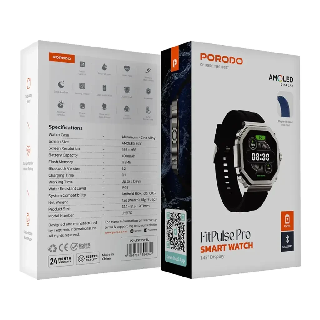 Fitpulse Pro Porodo FitPulse Pro Smart Watch – Ricky Cell