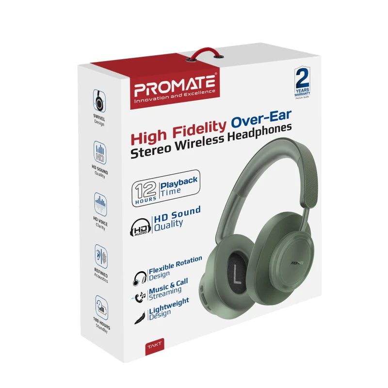 PROMATE OVER EAR STEREO HEADPHONES BLK