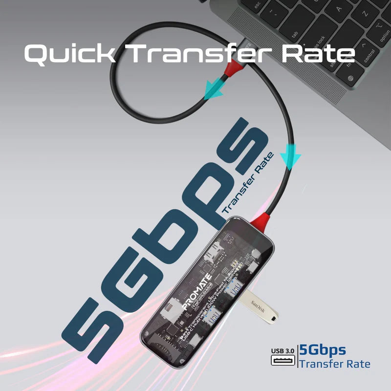 PROMATE 8IN1 ULTRA FAST HUB