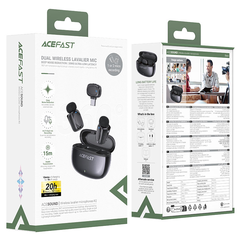 Acefast Wireless lavalier microphones R2