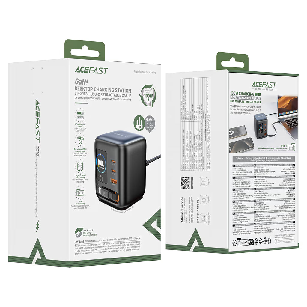 ACEFAST Desktop Power Station Z10 PD100W GaN (3xUSB-C+USB-A) UK