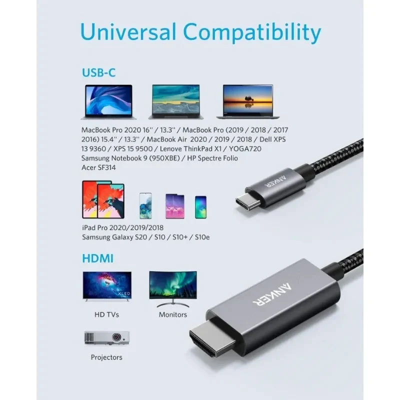 Anker USB-C to HDMI 4K Nylon Cable-2M