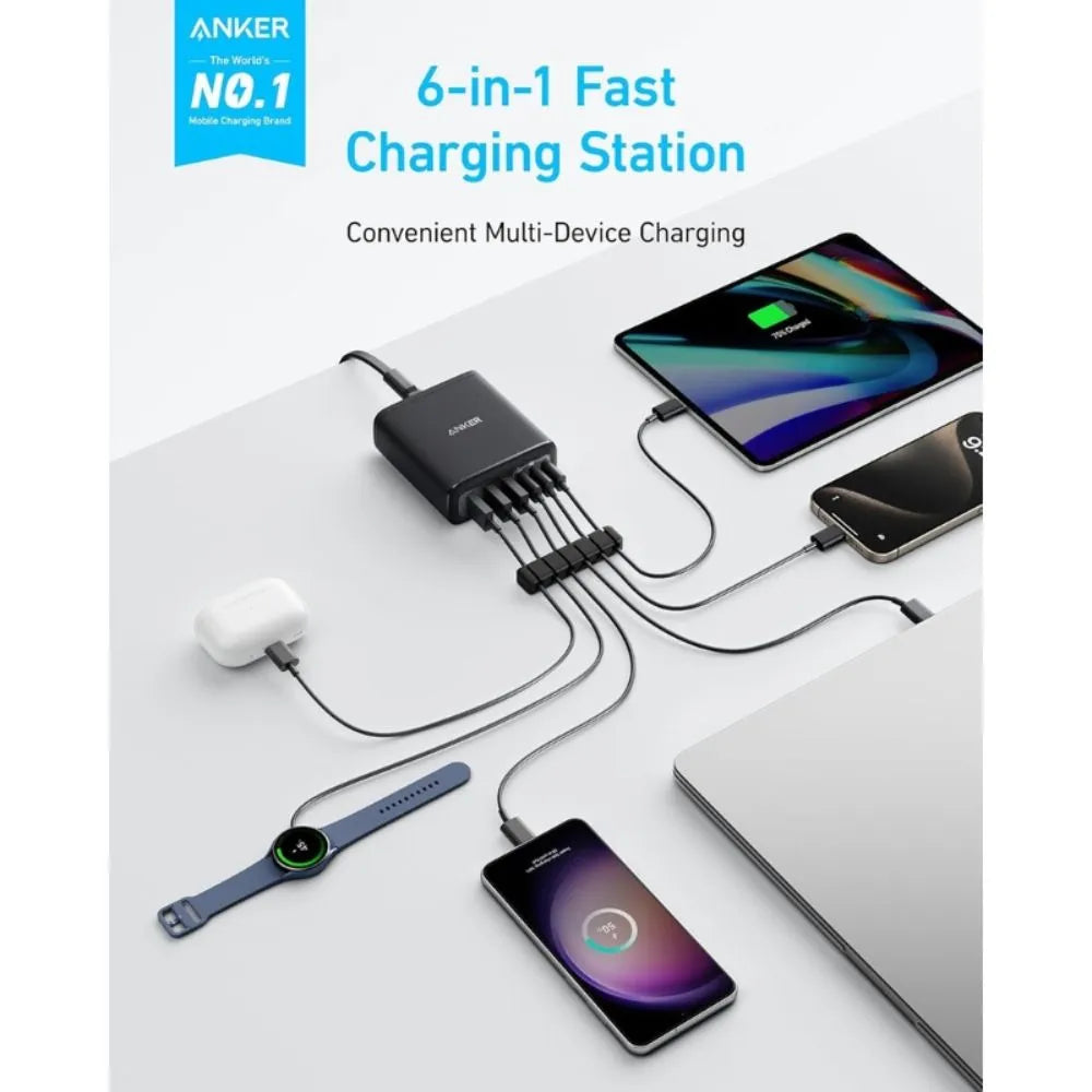 Anker Charger (112W, 6 Ports, GaN)